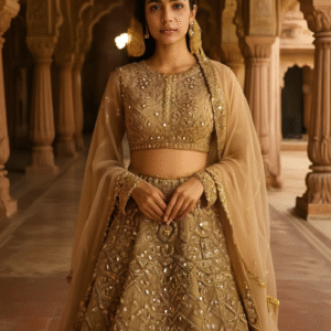 The 'Zahira' Golden Opulence Lehenga